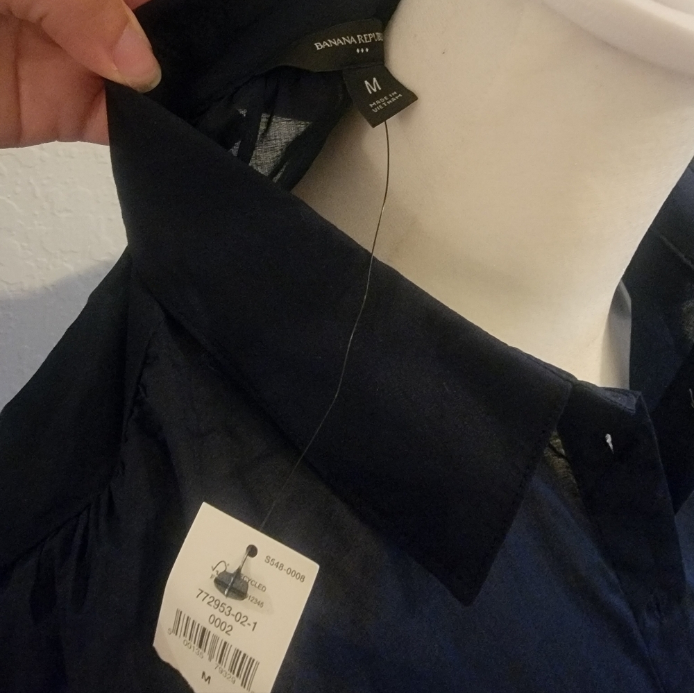 Banana Republic Voile Shirtdress | Navy | Size M - Picture 4 of 5